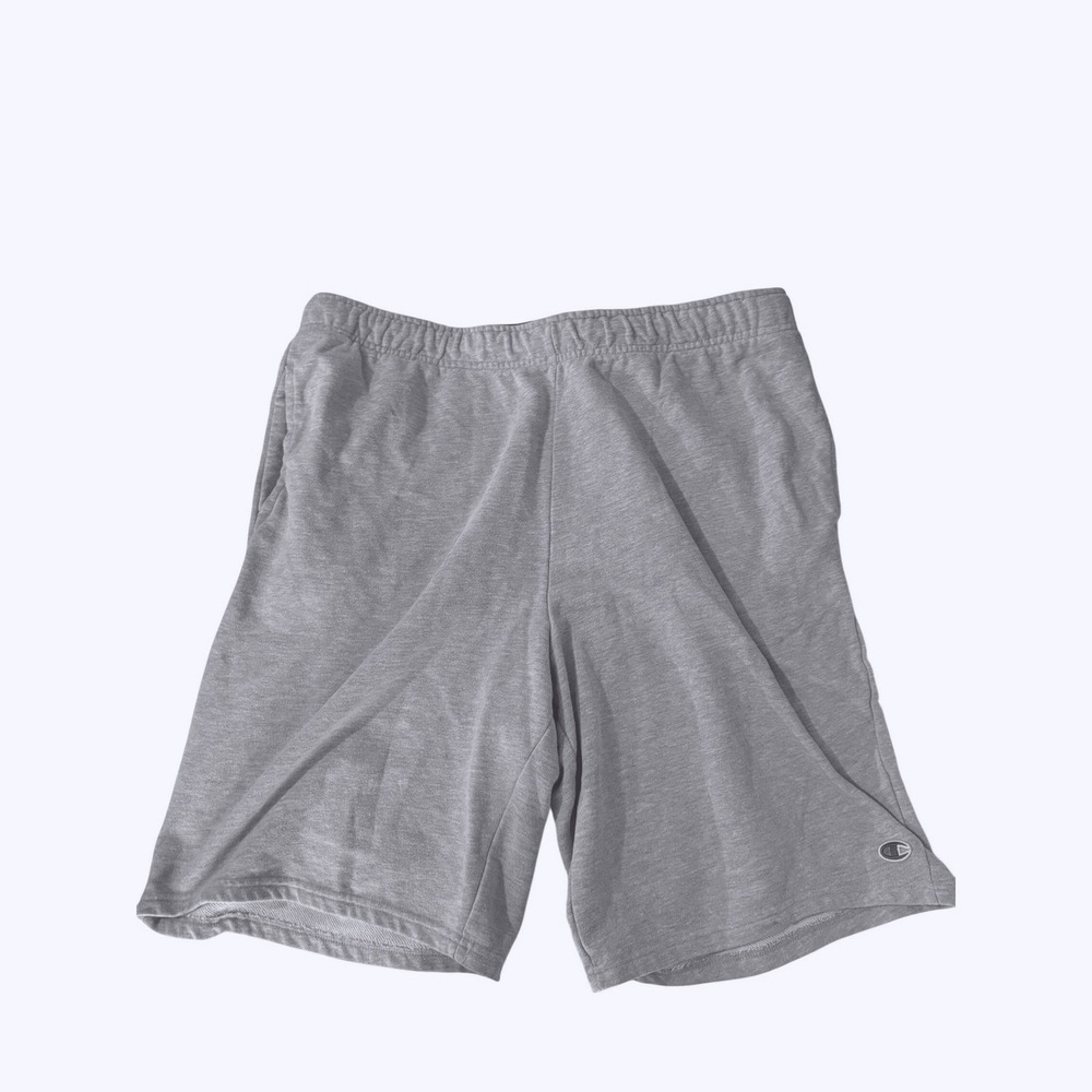 Champion Mens XL Heather Gray Jersey Athletic‎ Shorts Drawstring Pocket